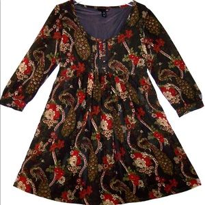 H&M Poinsettia Peacock Dress